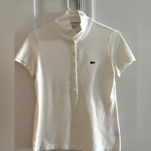Vintage  Lacoste White Short Sleeve 5-button Polo Shirt